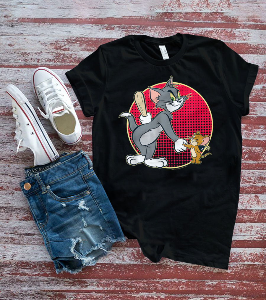 Tom And Jerry Classic Cartoon Characters Playful Moment T-Shirt