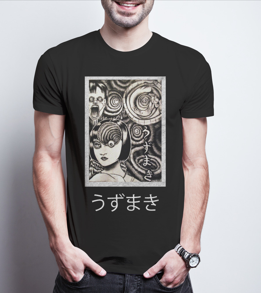 Uzumaki Japanese Horror Manga Art  Spirals T-Shirt