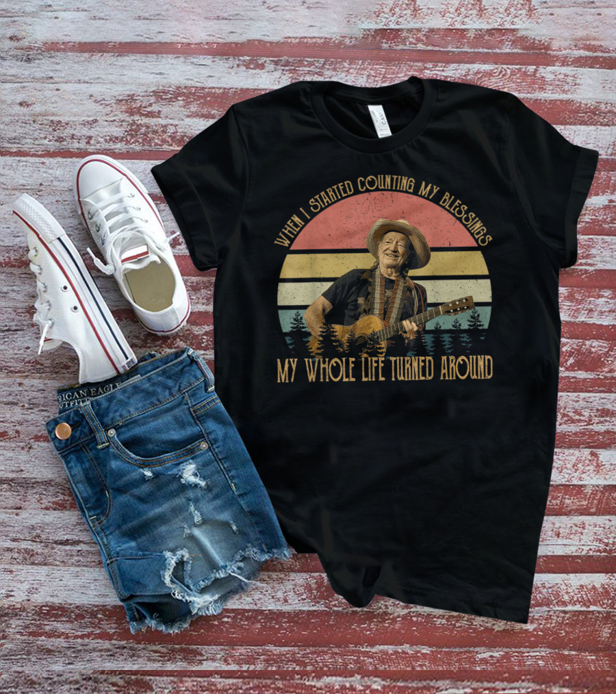 Willie Nelson Vintage Legends Live Counting My Blessings Whole Life Turned Around T-Shirt