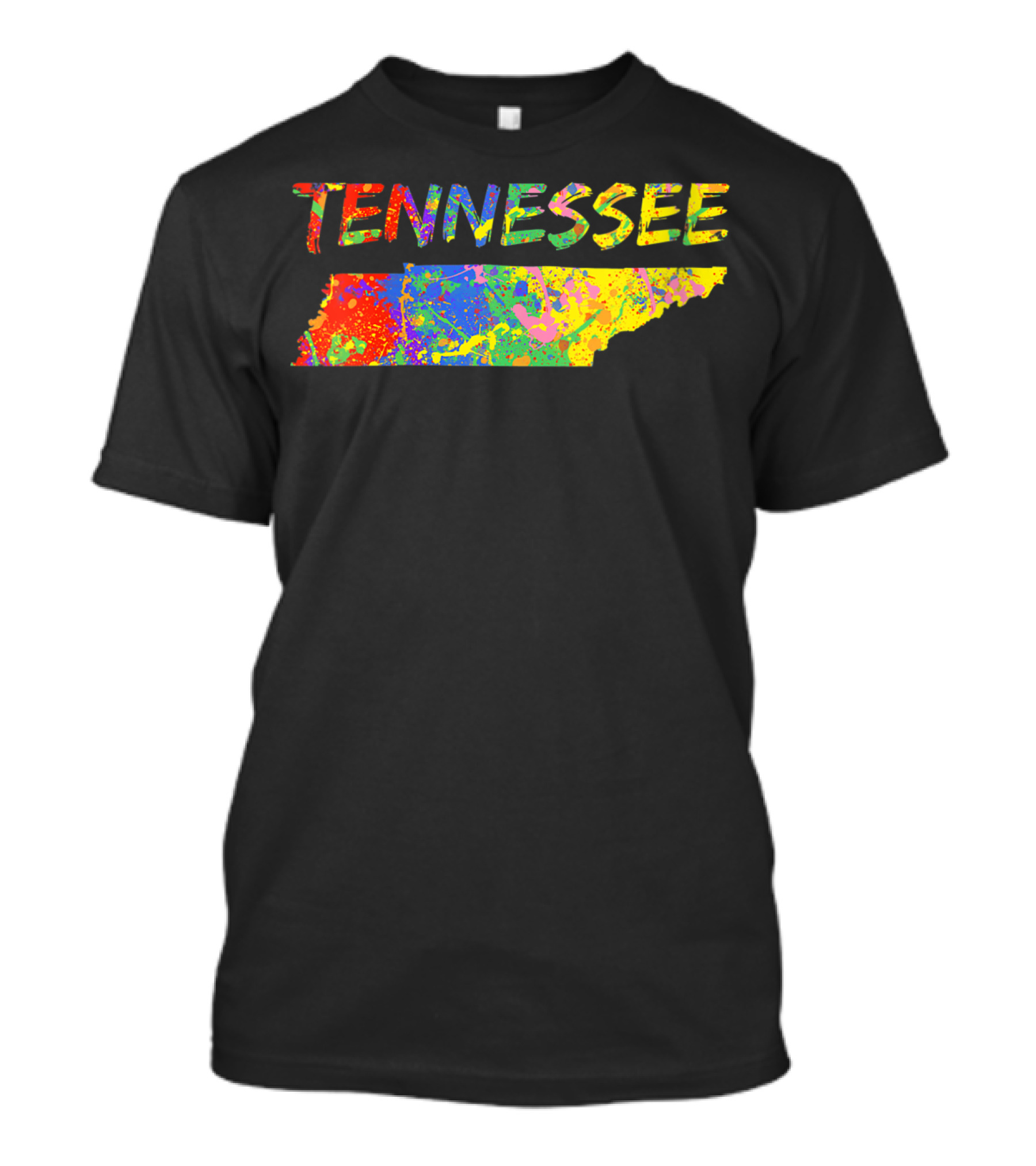 Tennessee Colorful State Outline Brush Stroke T-Shirt