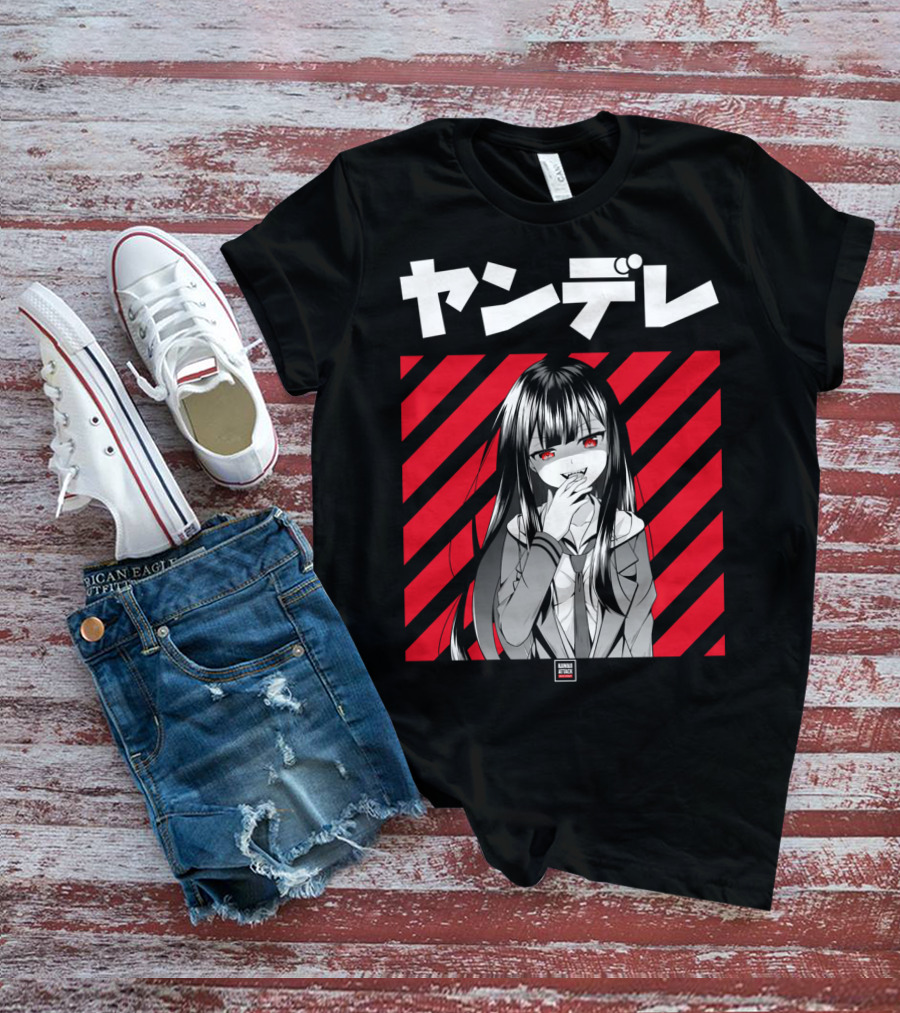 Yandere Japanese Anime Red Eyes Dark Hair Manga T-Shirt
