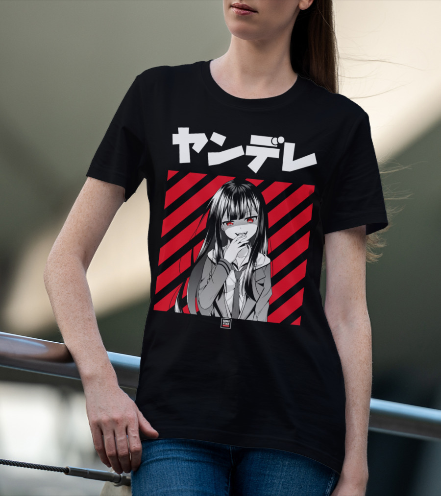 Yandere Japanese Anime Red Eyes Dark Hair Manga T-Shirt