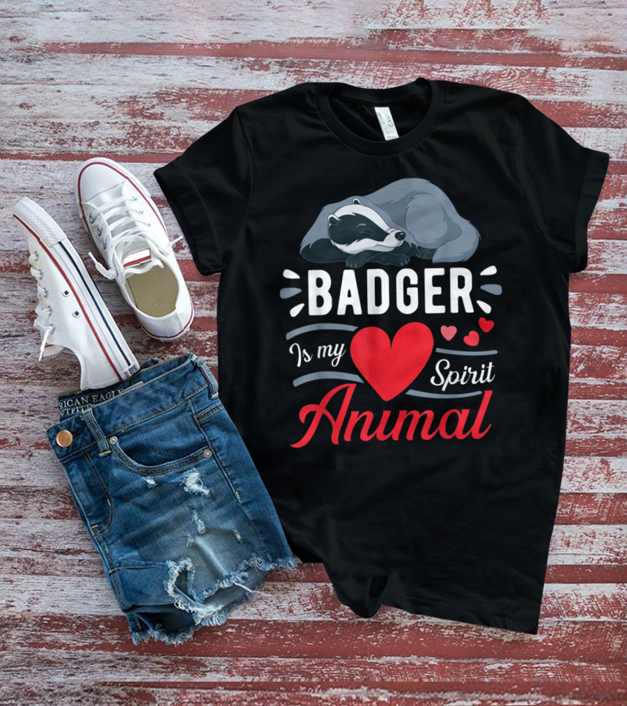 Badger Is My Love Spirit Animal Cute Badger Sleeping T-Shirt