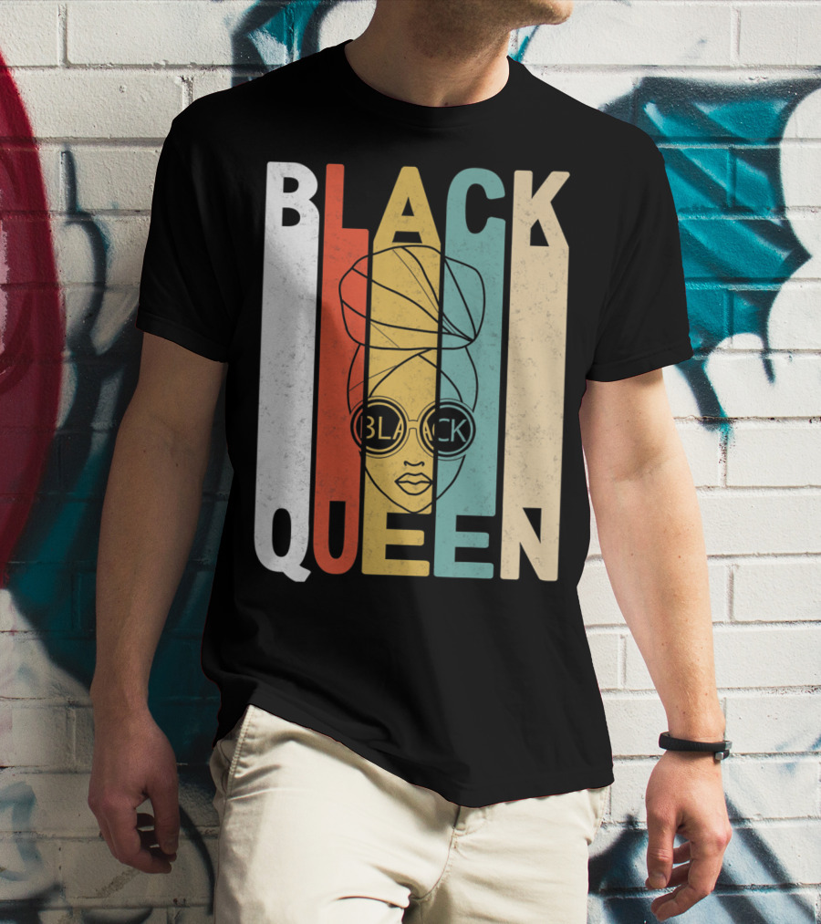 BLACK QUEEN Afro Headwrap Sunglasses T-Shirt