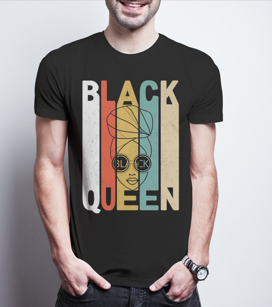 BLACK QUEEN Afro Headwrap Sunglasses T-Shirt