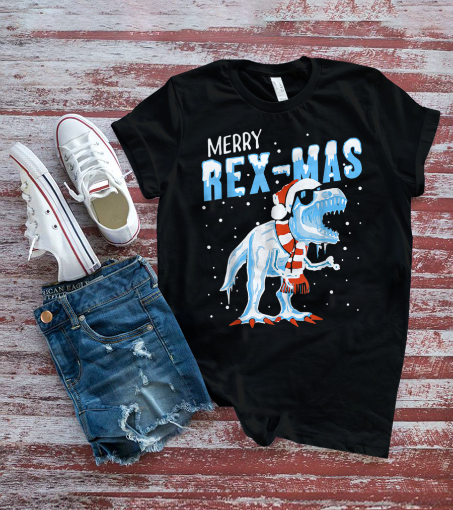 Merry Rexmas Santa Dinosaur Christmas T-Shirt