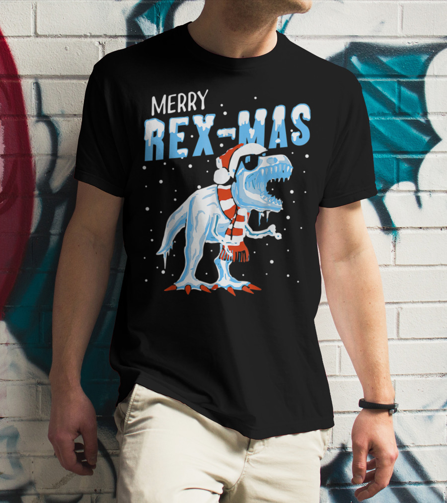 Merry Rexmas Santa Dinosaur Christmas T-Shirt