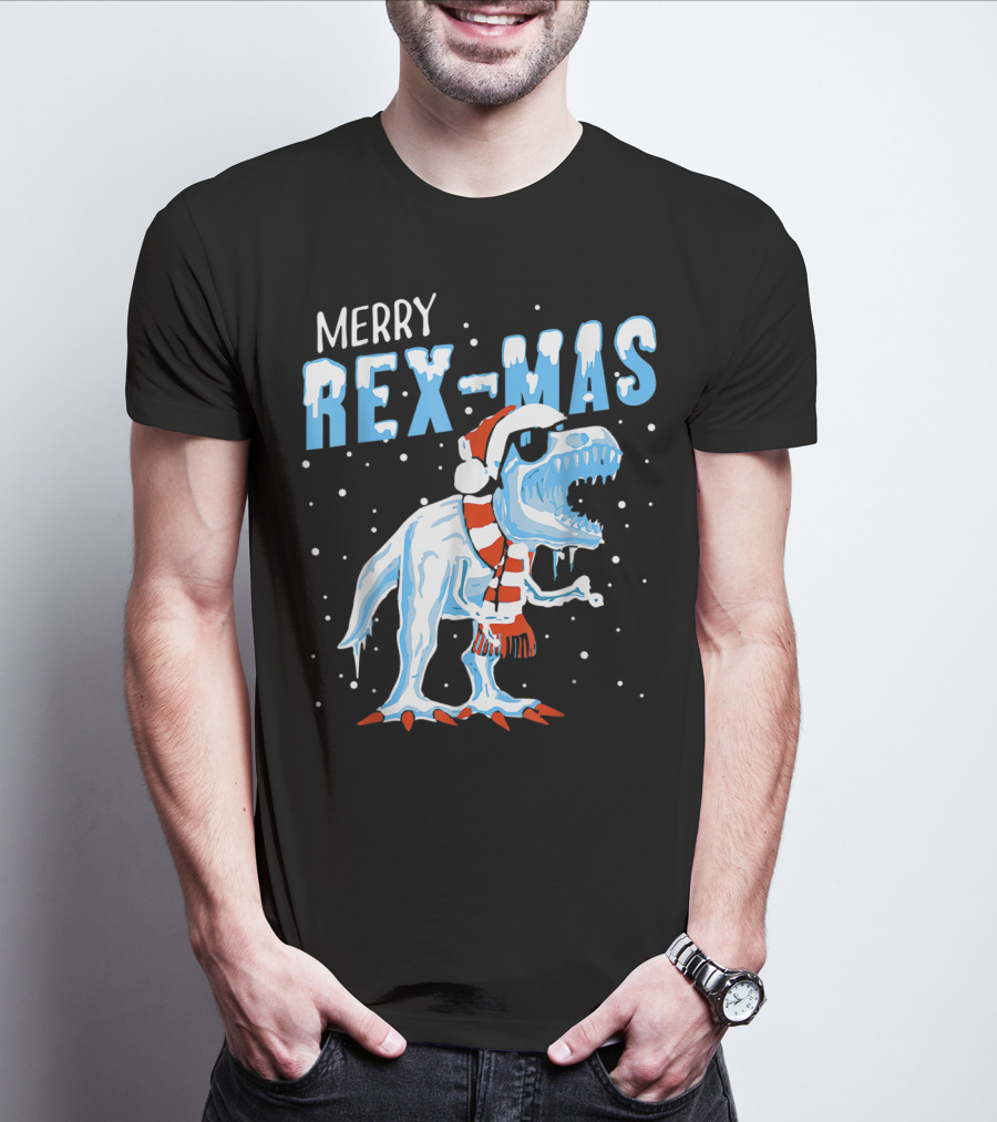 Merry Rexmas Santa Dinosaur Christmas T-Shirt