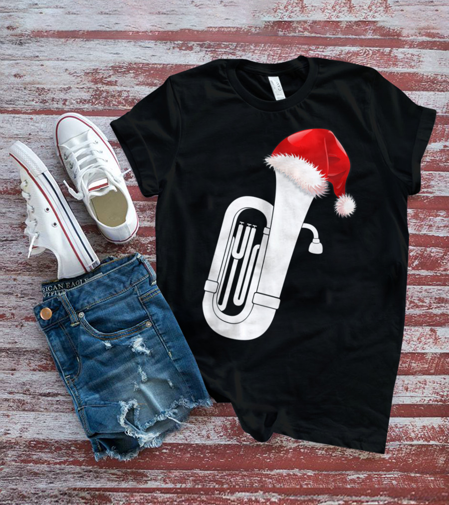 Christmas Tuba Santa Band Players Festive Holiday Instrument T-Shirt