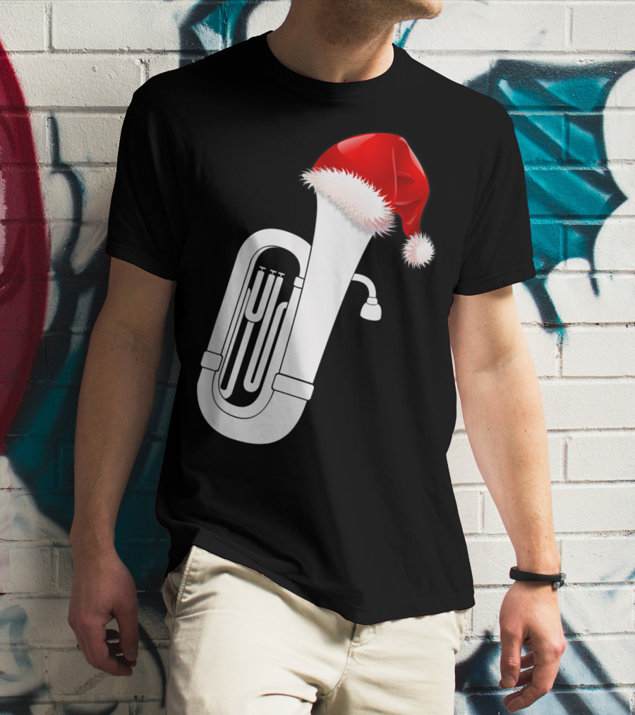 Christmas Tuba Santa Band Players Festive Holiday Instrument T-Shirt