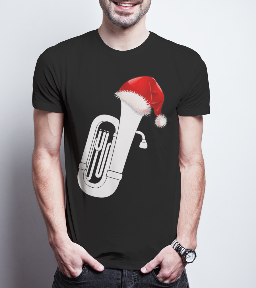 Christmas Tuba Santa Band Players Festive Holiday Instrument T-Shirt