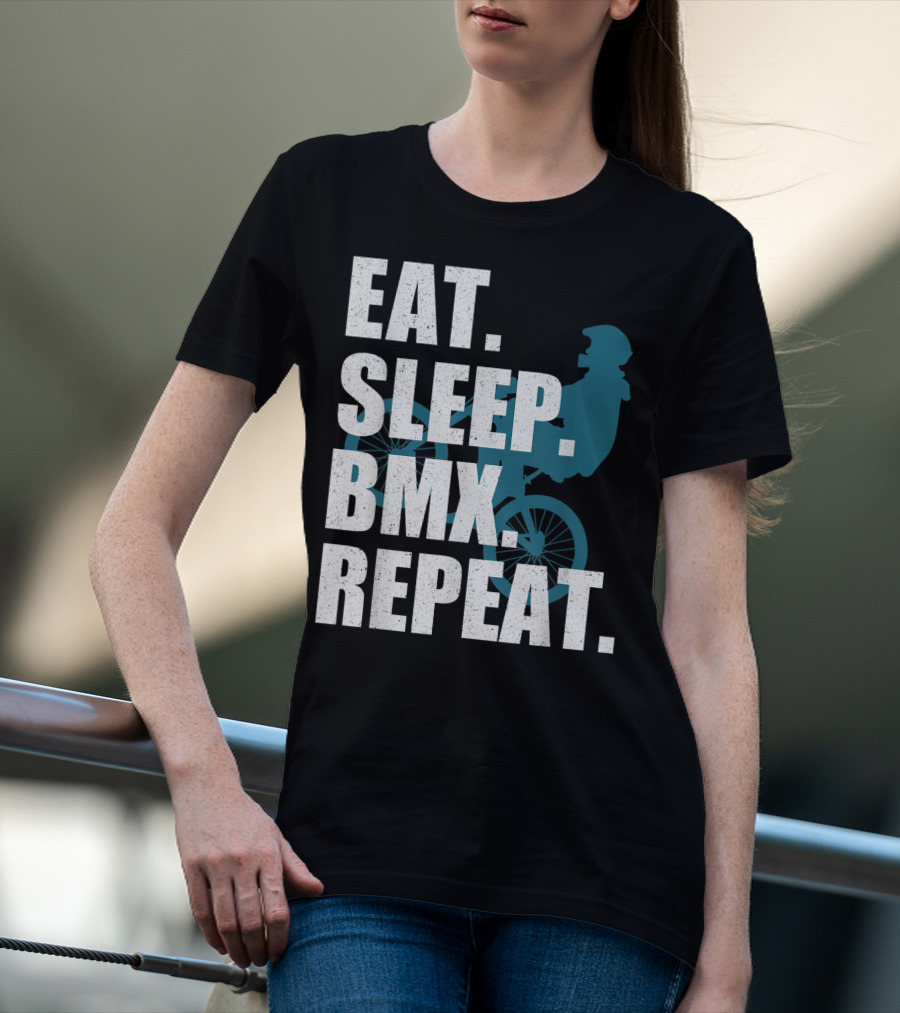 Eat Sleep BMX Repeat Funny Vintage BMX Rider T-Shirt