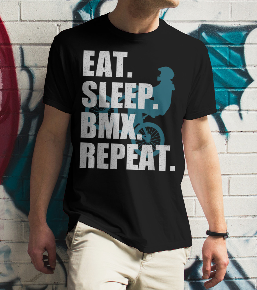 Eat Sleep BMX Repeat Funny Vintage BMX Rider T-Shirt