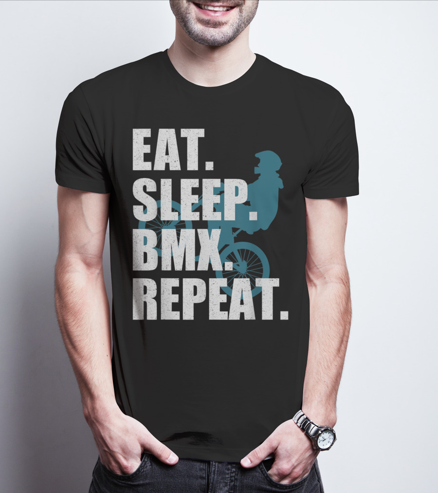 Eat Sleep BMX Repeat Funny Vintage BMX Rider T-Shirt