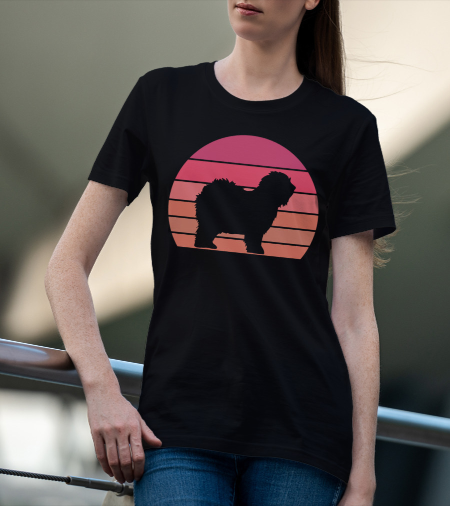 English Sheepdog Cool Vintage Sunset T-Shirt