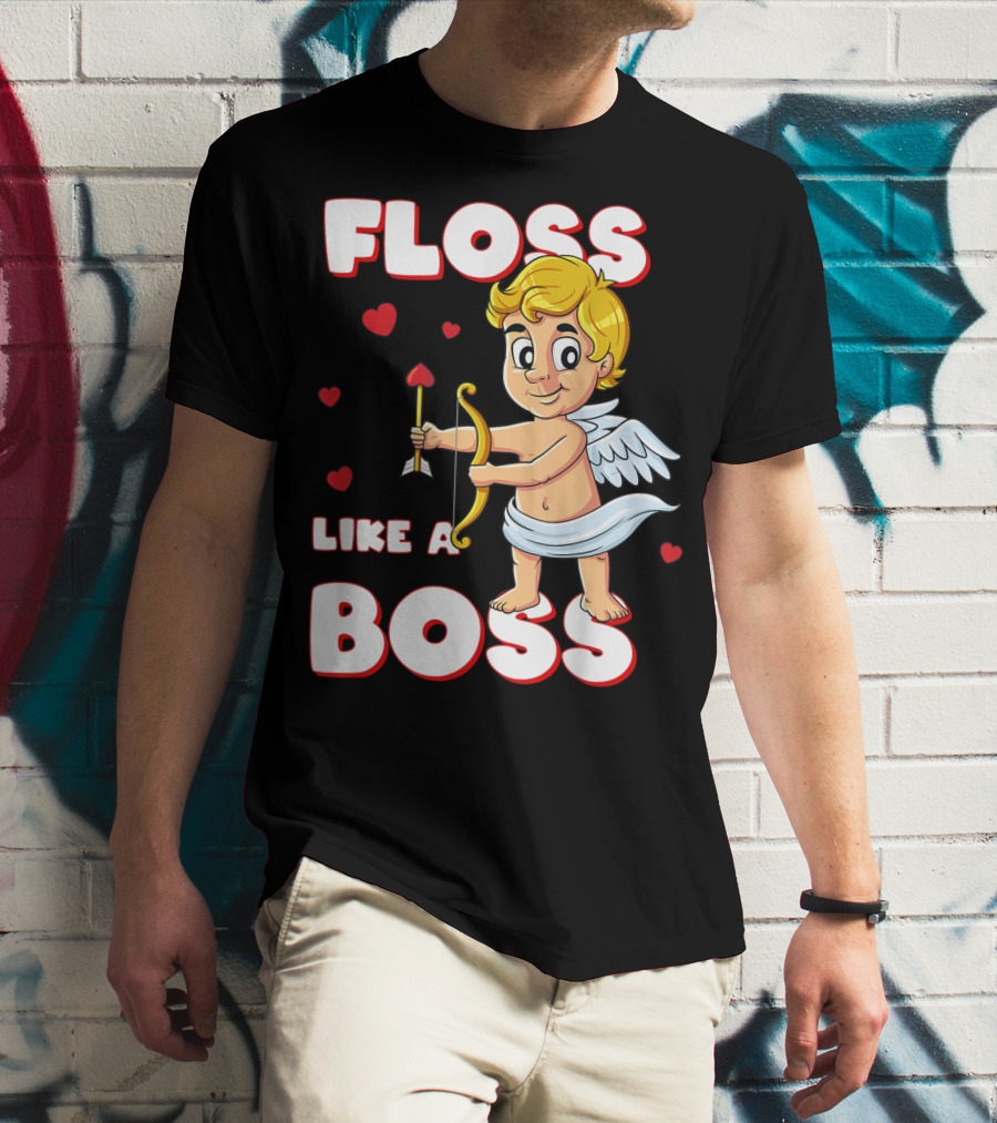 Floss Like A Boss Cupid Valentine's Day Bow Arrow Hearts T-Shirt