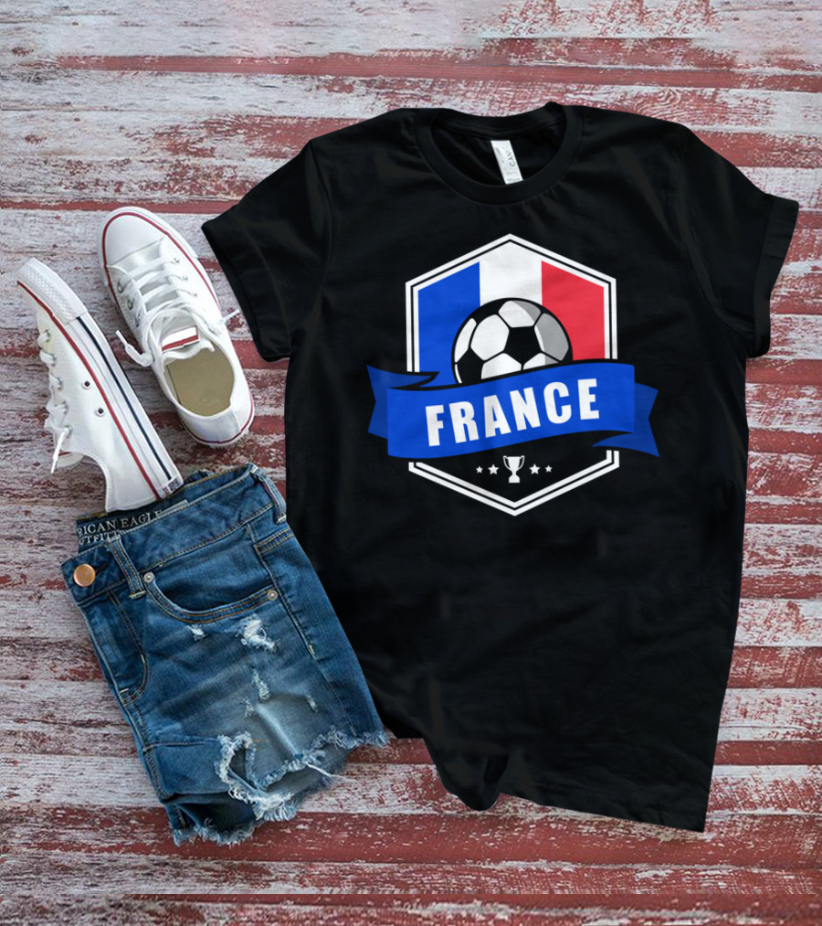 France Soccer French Team Ball Flag Trophy Fan T-Shirt