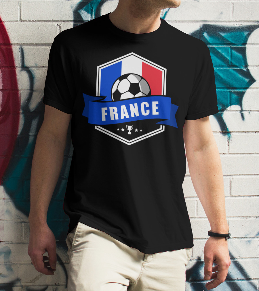 France Soccer French Team Ball Flag Trophy Fan T-Shirt