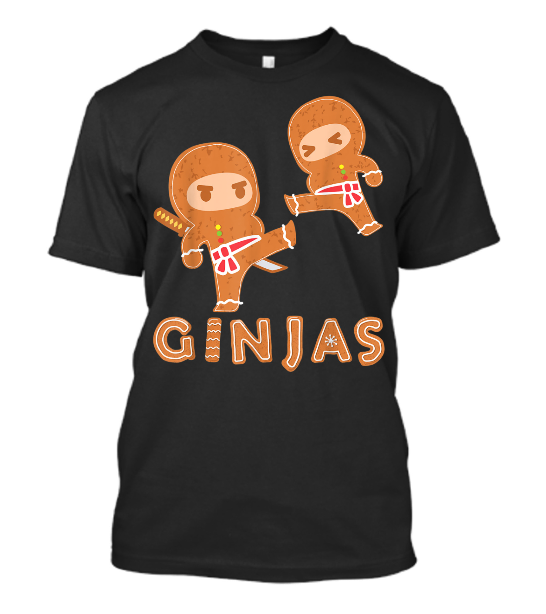 Ginjas Gingerbread Ninjas Fun Cookie Martial Arts Characters T-Shirt