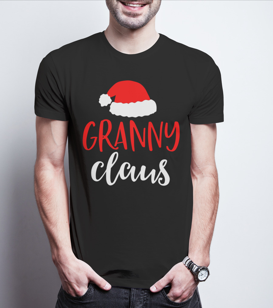 Granny Claus Christmas Santa Hat T-Shirt