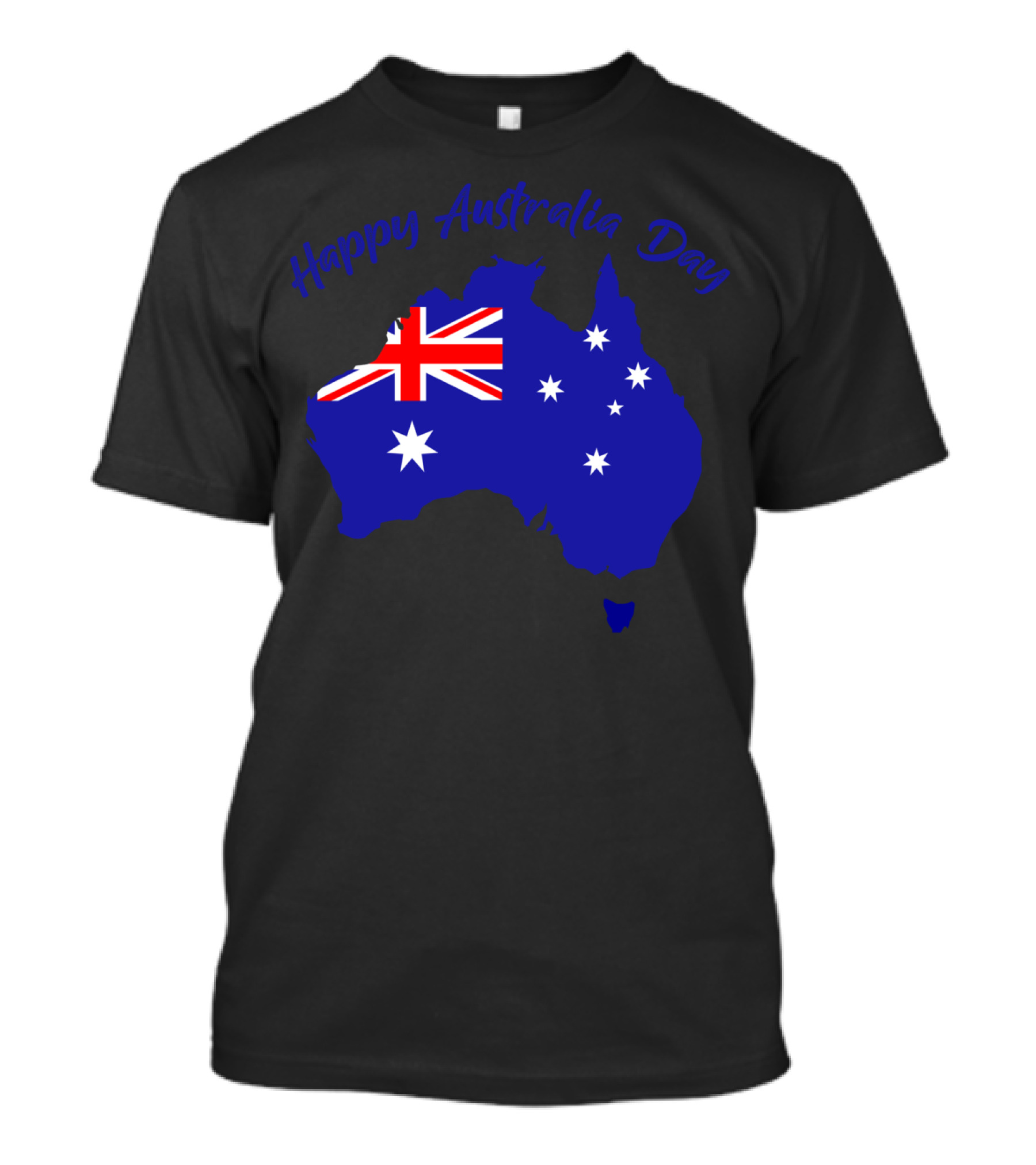 Happy Australia Day Map With Australian Flag And Stars T-Shirt