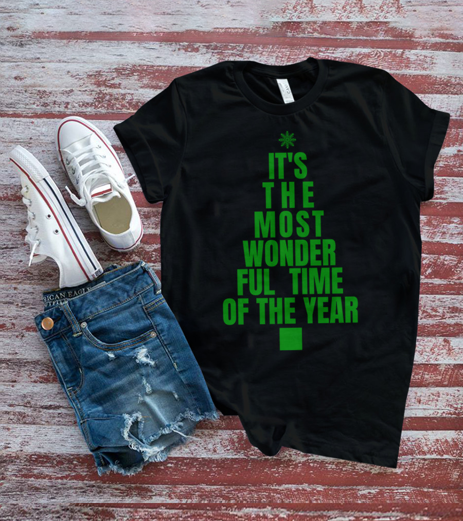 It's The Most Wonderful Time Of The Year Christmas Tree Design Green T-Shirt