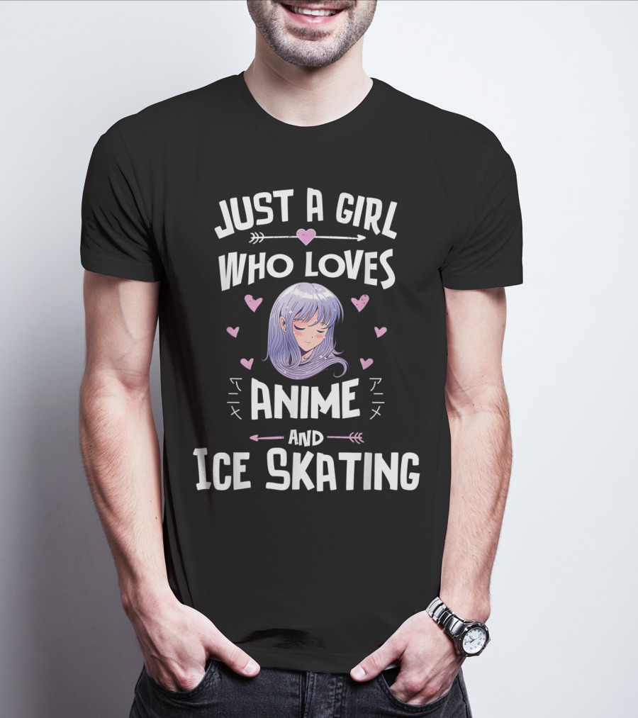 Just A Girl Who Loves Anime Ice Skating Hearts And Arrows T-Shirt