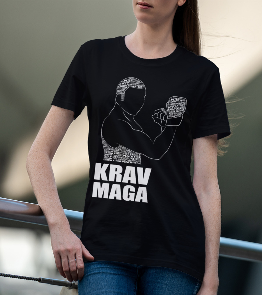 Krav Maga Men Self Defense Instructor Punch Strike Technique T-Shirt
