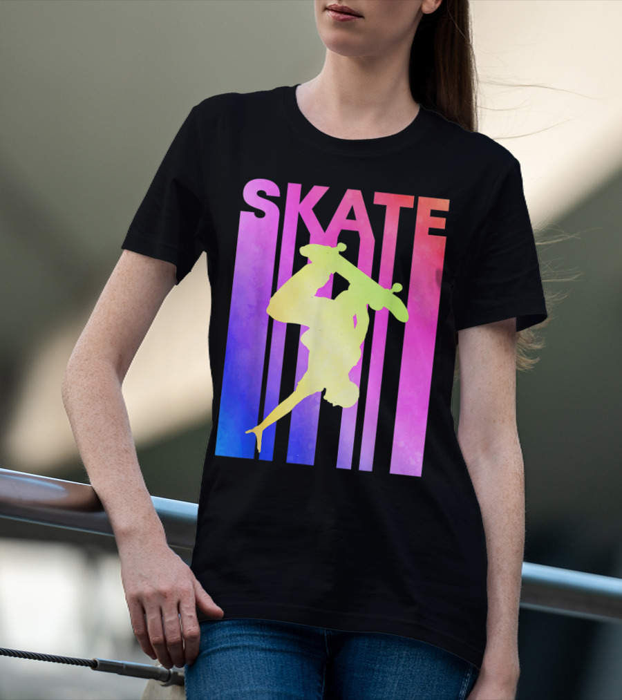 SKATE Retro Skateboard Backflip Vintage T-Shirt