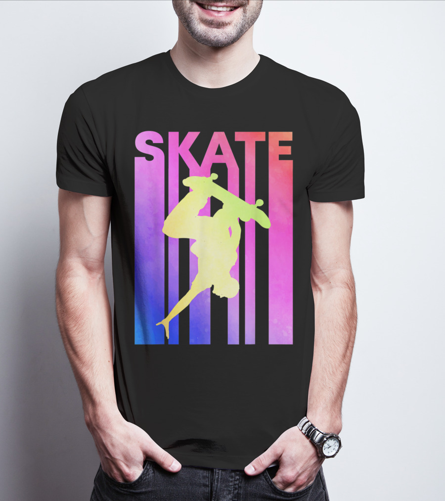 SKATE Retro Skateboard Backflip Vintage T-Shirt