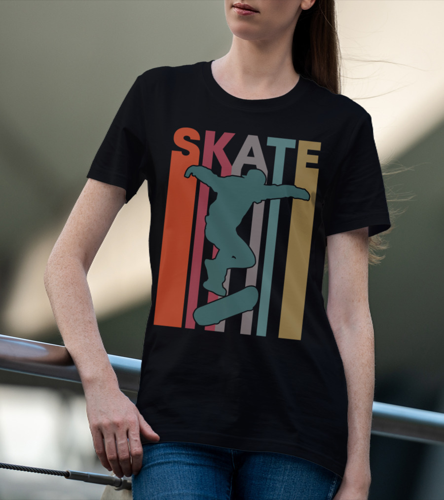 Retro Skate Skateboarder Vintage 70S 80S Skateboarding T-Shirt