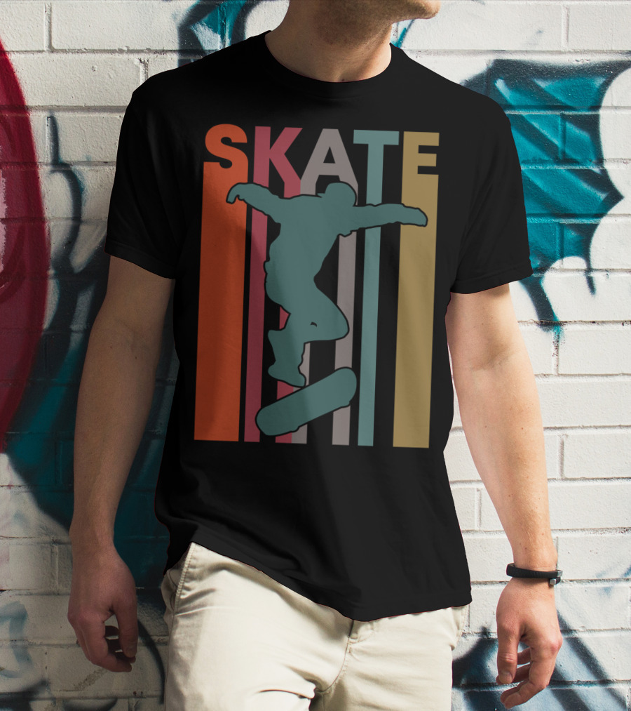 Retro Skate Skateboarder Vintage 70S 80S Skateboarding T-Shirt