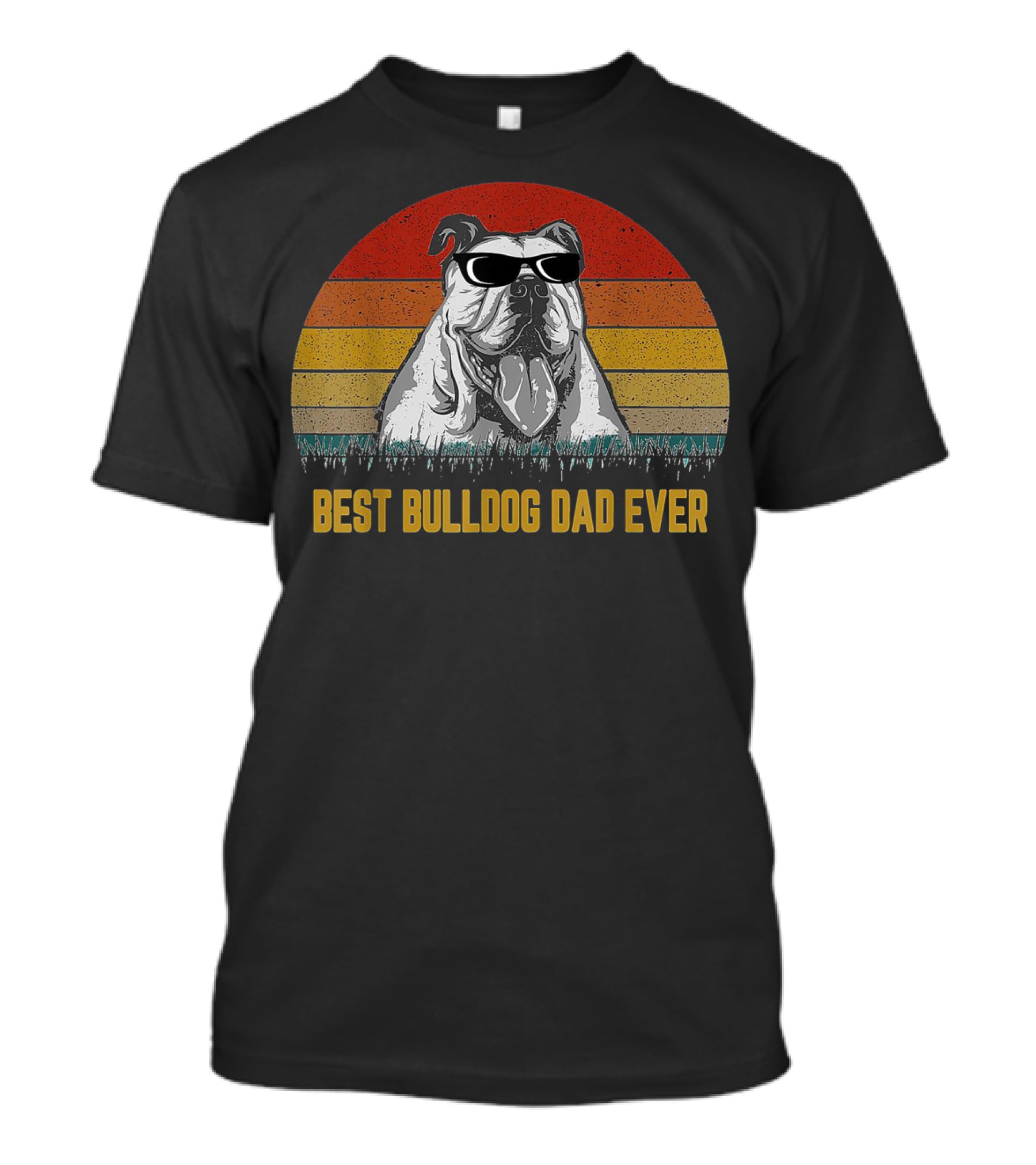 Best Bulldog Dad Ever Retro Fathers Day Gift T-Shirt