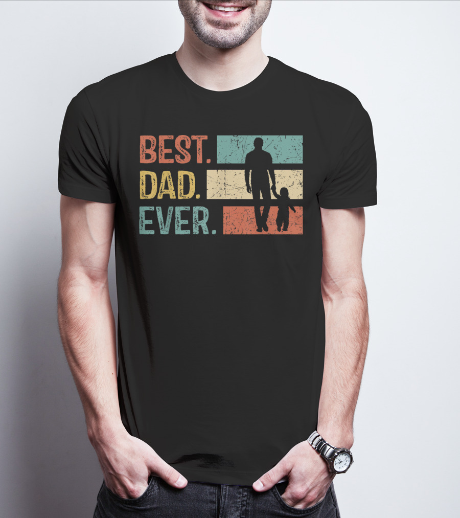 Best Dad Ever Vintage Papa Daddy Gift T-Shirt