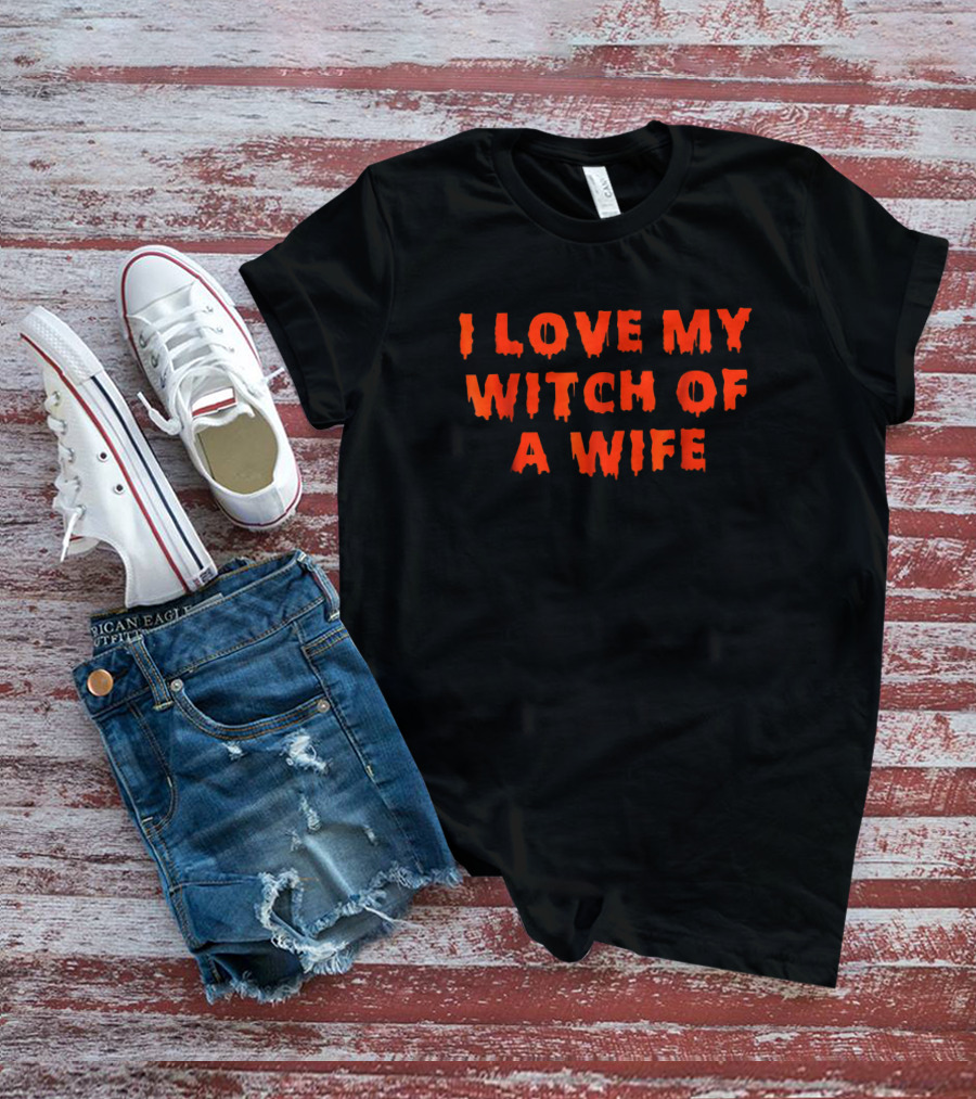 Halloween Couples Costumes I Love My Witch Of A Wife T-Shirt