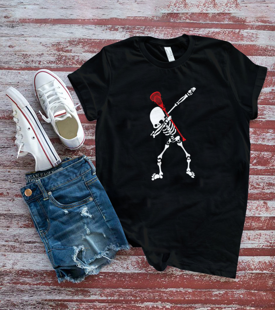 Halloween Dabbing Skeleton Lacrosse DS9 Sport T-Shirt