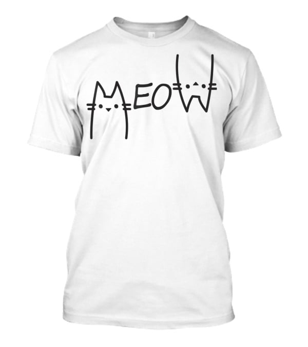 Funny Cat Lover's Meow Letter T-Shirt