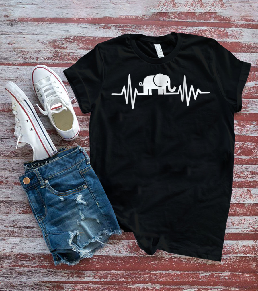 Elephant Frequency Heartbeat Line T-Shirt