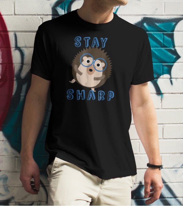 Stay Sharp Funny Hipster Hedgehog Glasses T-Shirt