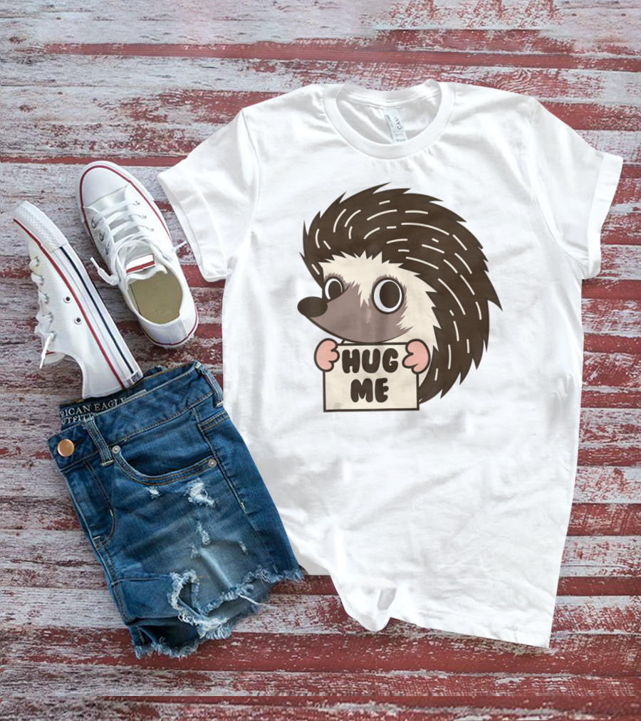 Hedgehog Hug Me Cute I Heart Porcupines T-Shirt