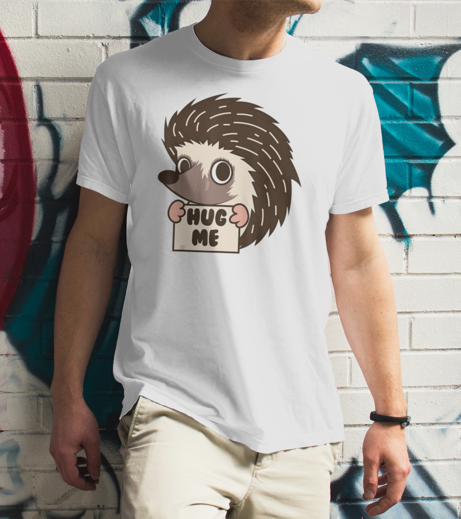 Hedgehog Hug Me Cute I Heart Porcupines T-Shirt