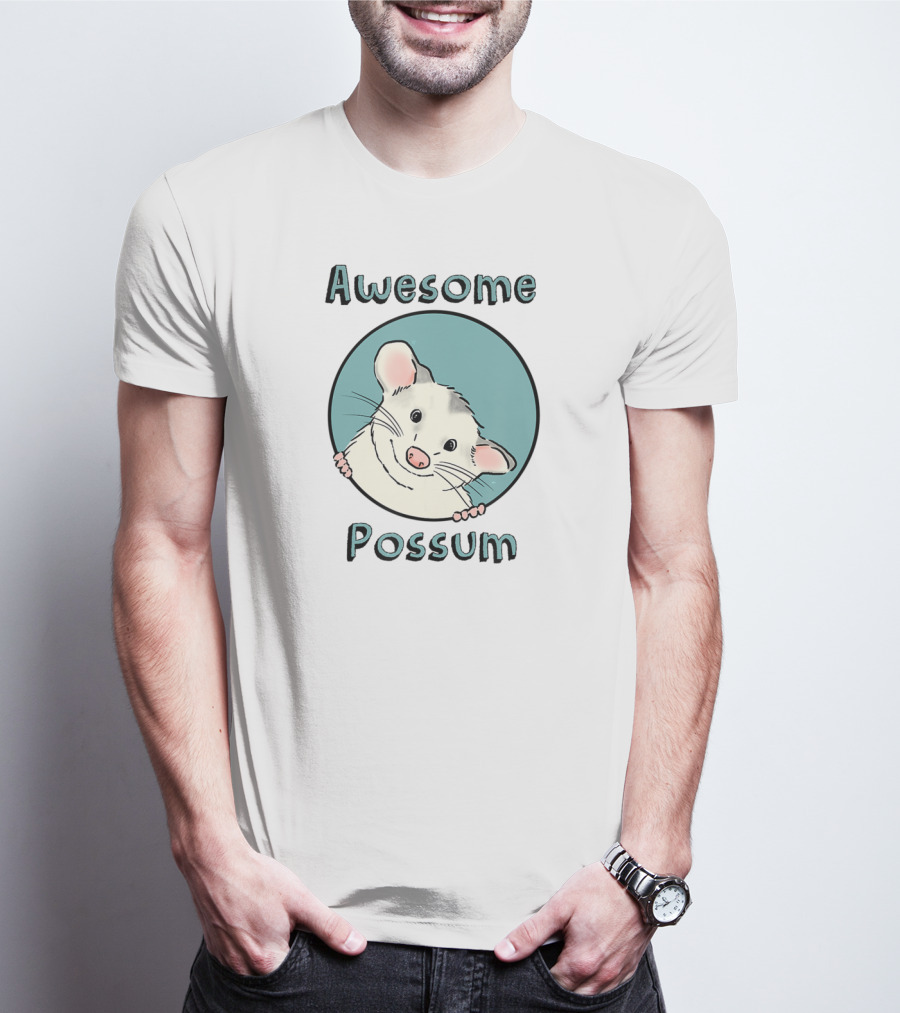 Awesome Possum Opossum Lover Cute Possum Circle Cartoon T-Shirt