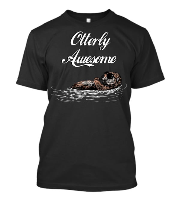 Otterly Awesome Funny Cool Otter Humor Floating Charm T-Shirt