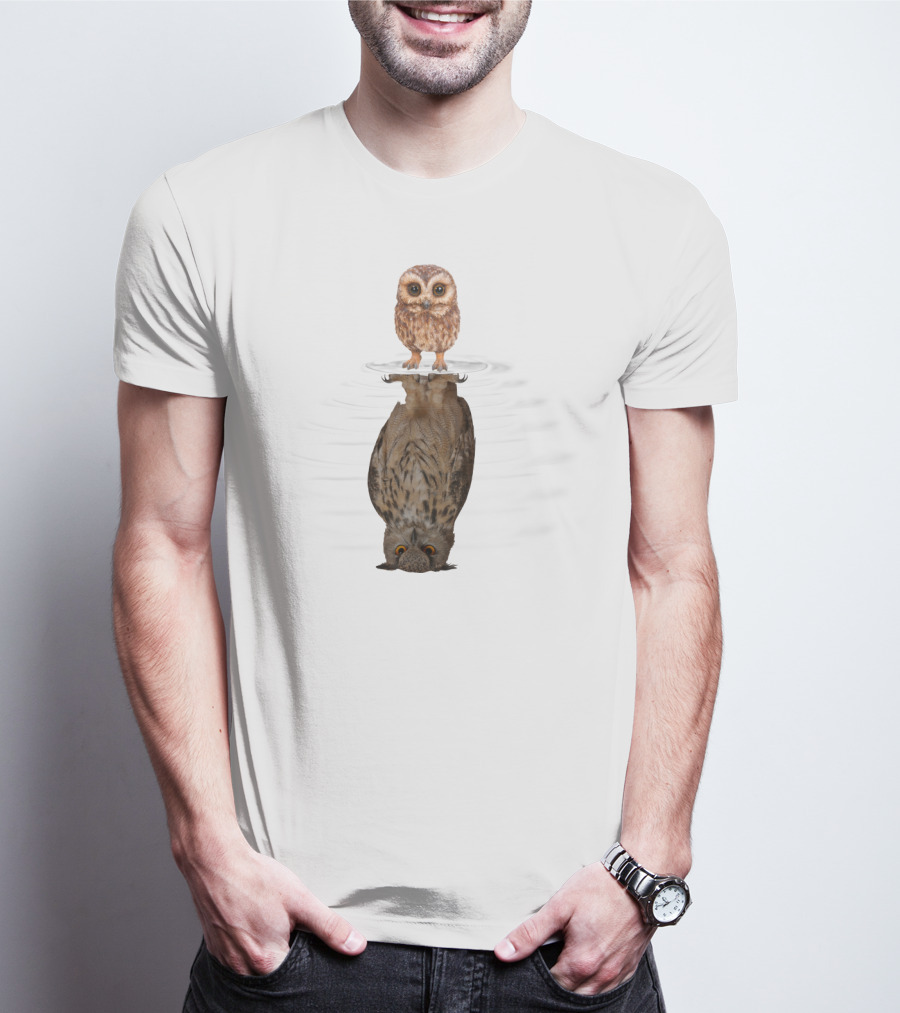 Owl Mirror Evolution Reflection Transformation T-Shirt