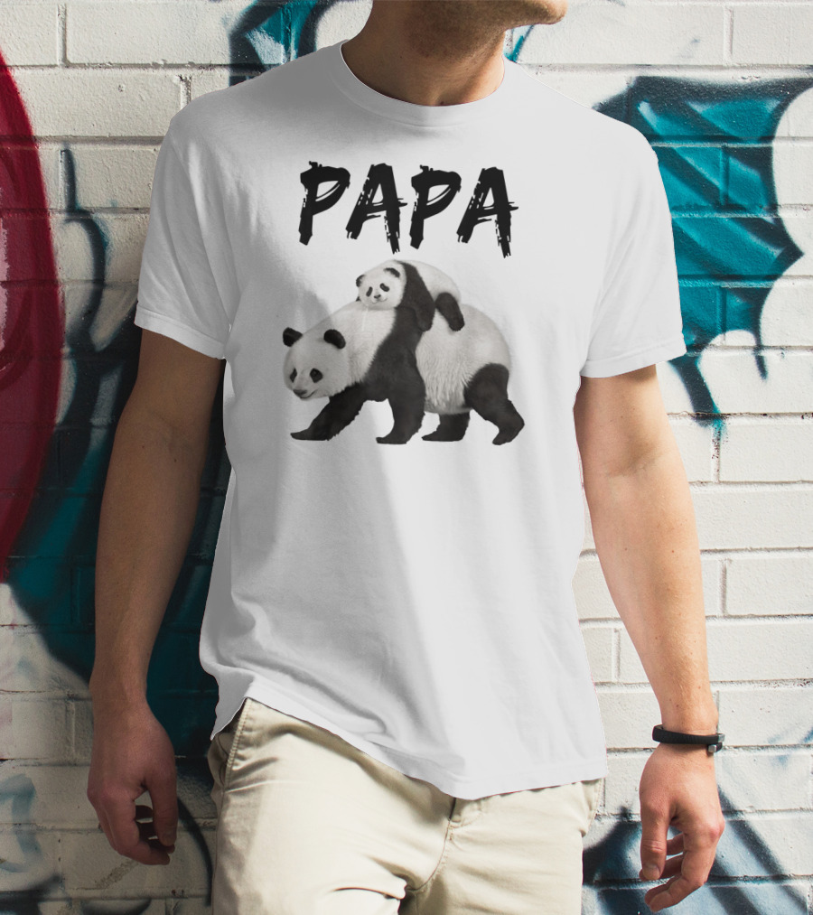Papa Panda Bear Dad With Baby Panda T-Shirt