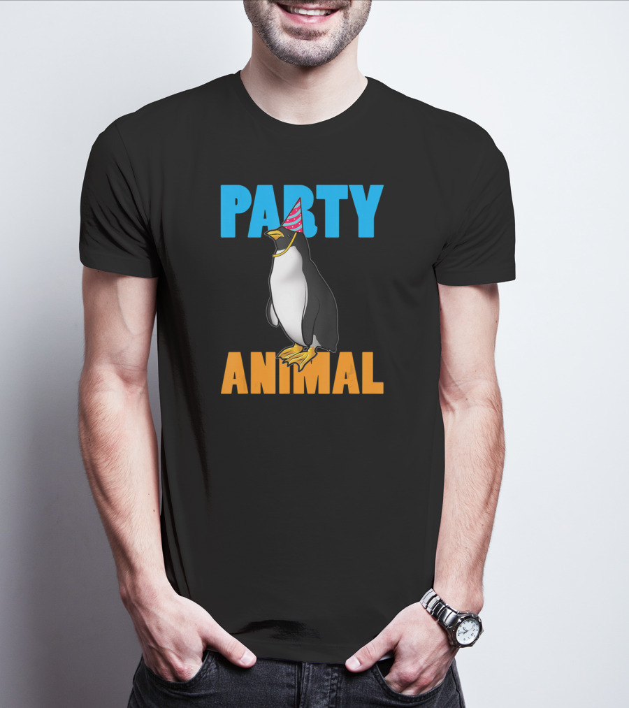 Party Animal Penguin Funny Birthday Meme T-Shirt