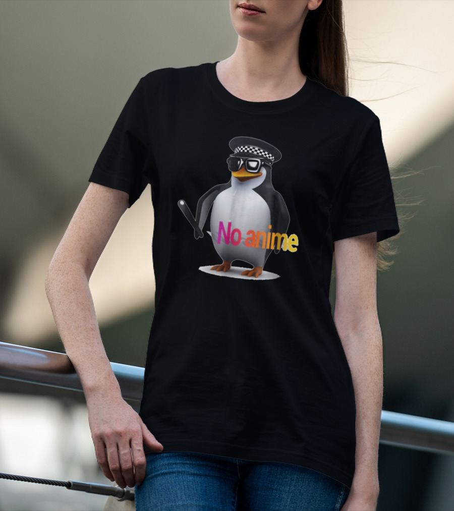 Penguin With Hat And Sunglasses No Anime T-Shirt