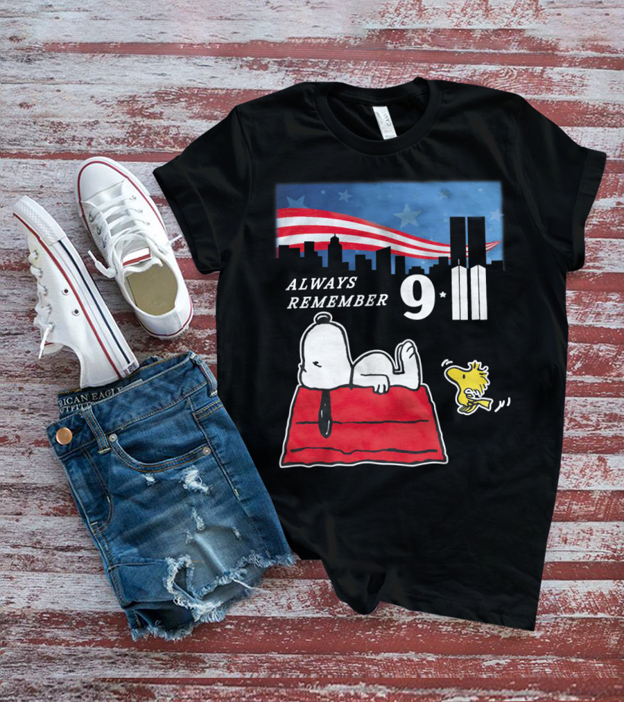 Always Remember 9 11 Snoopy Peanuts Movie Twin Towers T-Shirt