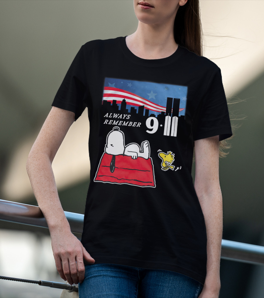 Always Remember 9 11 Snoopy Peanuts Movie Twin Towers T-Shirt
