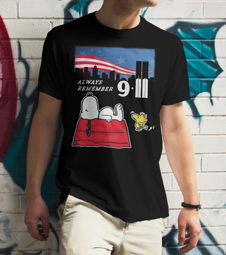 Always Remember 9 11 Snoopy Peanuts Movie Twin Towers T-Shirt